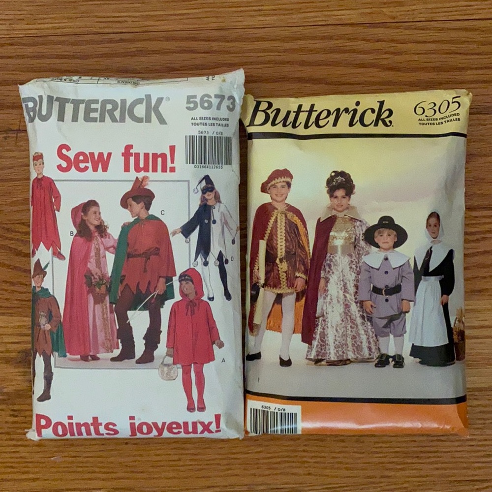 2 VINTAGE Halloween Sewing Patterns